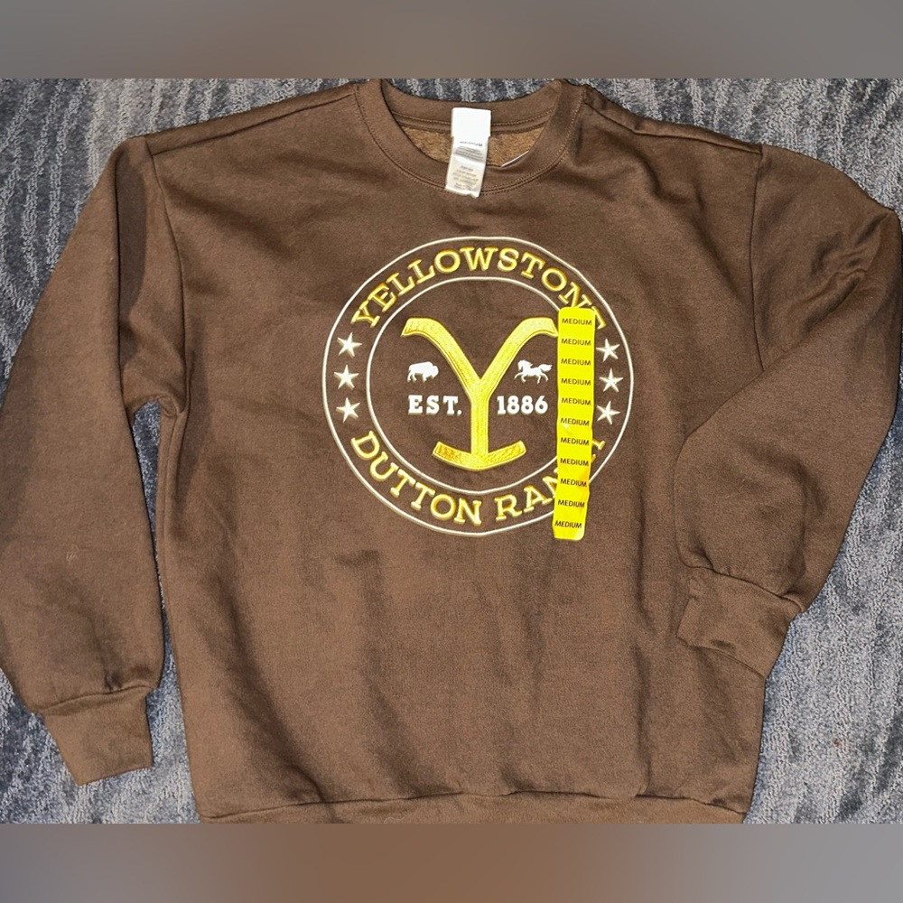 YellowStone Brown Dalton Ranch Sweatshirt Med NWOT